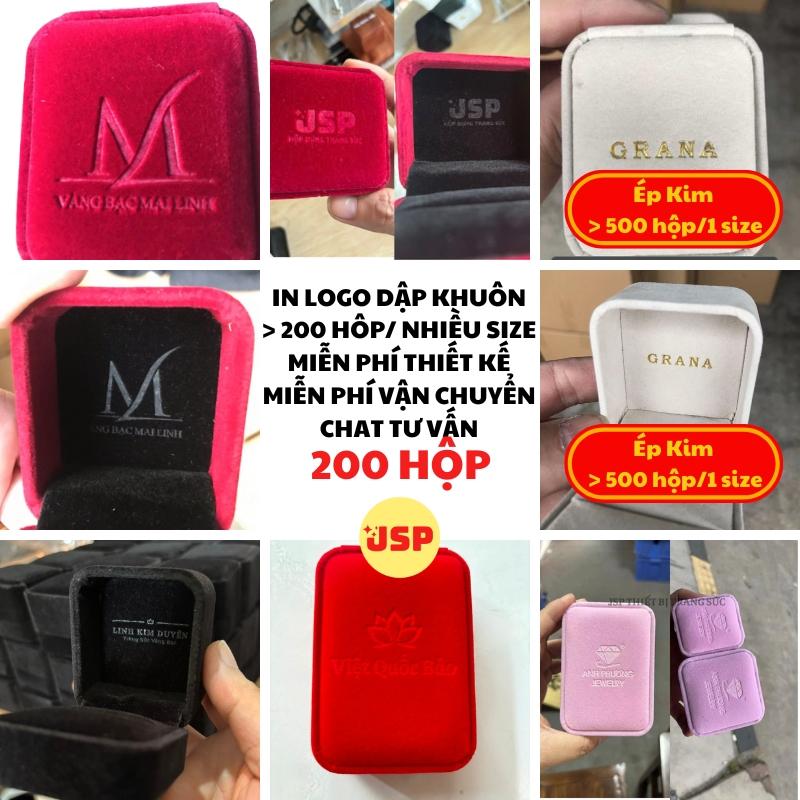 Hộp nhung đựng trang sức JSP nhận in Logo hộp đựng nhẫn nỉ nhung hộp nhẫn cưới dây chuyền vòng tay 5