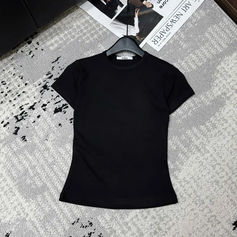 Áo zip basic cổ tròn bọc viền/Áo thun zip co giãn tay cộc dáng body-Fom chuẩn như mẫu 7