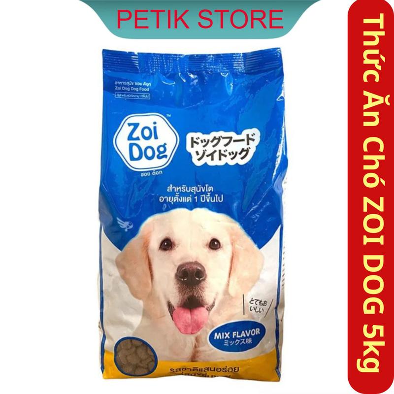 Thức Ăn Cho Chó ZOI DOG 5kg - Combo 5 Túi 1kg Thức Ăn Hạt Cho Chó Trưởng Thành ZOIDOG - Thức Ăn Cho Chó - PETIK STORE