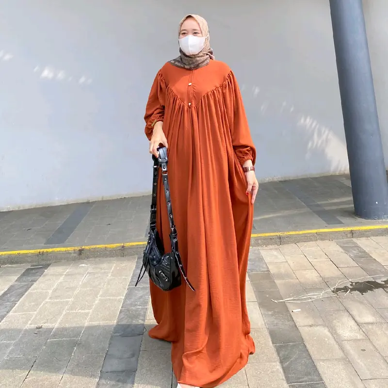 Gamis Abaya Jumbo Ld 130-140 Kualitas Butik Muslim Tangan Balon 3