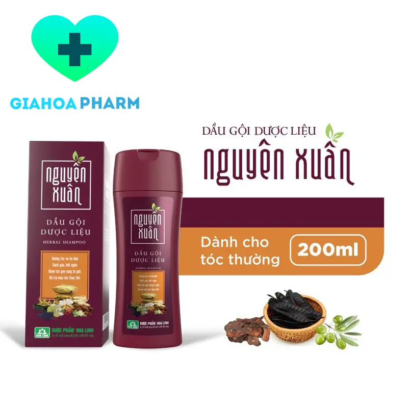 Dầu gội dược liệu Nguyên Xuân - Chai 200ml (Không vòi) - Giúp giảm gàu, ngứa, bết, rụng tóc, dưỡng tóc 3