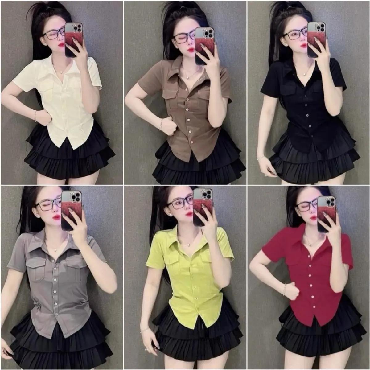 ( Bigsize :45-85 kg ) Áo Thun Cổ sơ Mi Chất Tăm Lạnh Ôm gọn Trơn Top Nữ Women