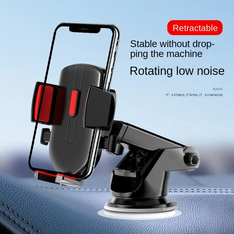Factory direct sales car mobile phone holder suction cup type car mobile phone holder long pole telescopic creative air outlet mobile phone holder
