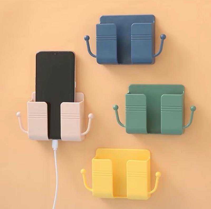 Kệ Dán Tường Để Đt, Remote Có Móc Treo Tiện Dụng. Hộp Đỡ Dán Tường Chất Liệu Nhựa pp Cao Cấp, Mẫu Mới Chịu Lực tốt