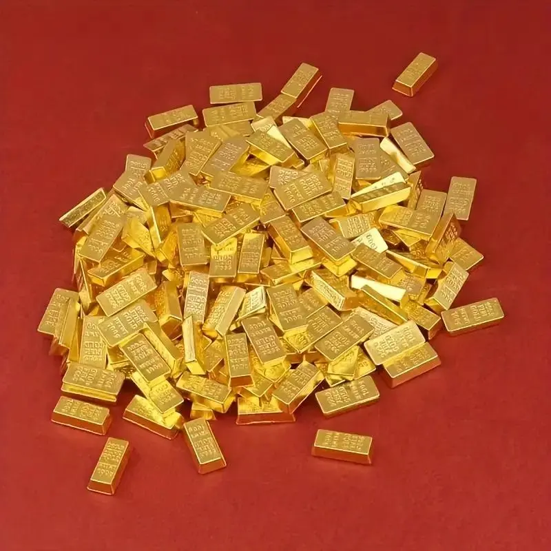 Mini Alloy Gold Bar, 50pcs Lucky Fortune Gold Bar, Home and Office Fengshui Ornament, Home Decor Supplies 4
