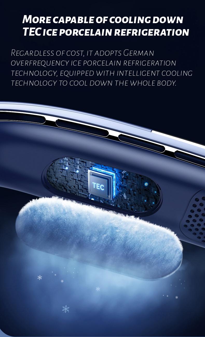 Product Introduction of [READY STOCK] 2024New Neck Fan Typc-c Rechargeable Bladeless Fan Mni Hanging Super battery Life 5 Speeds Adjustable 19