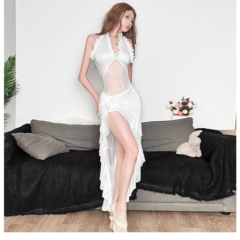 P014 - Đầm đuôi cá ôm body cổ yếm quyến rũ váy  trang