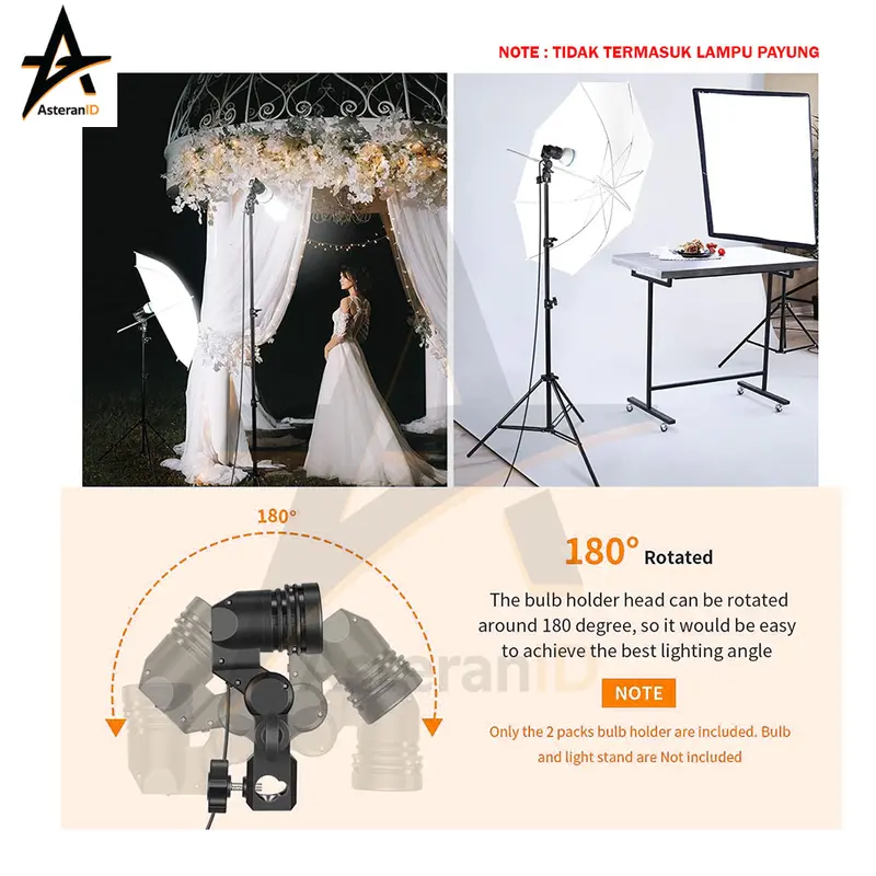 Paket Light Stand 2M Plus Single Lamp Holder Foto Studio Paket Lighting Studio Lampu Led Camera Kamera Ringlight 3