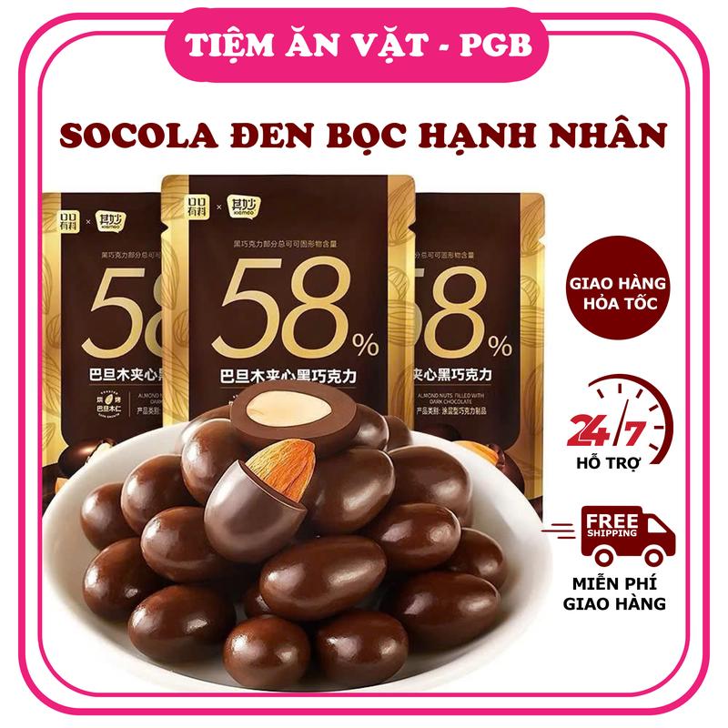    Không ngon HOÀN TIỀN   Socola đen Bọc Hạnh Nhân Đậm Vị Thơm Ngon  socola 58% là socola đen  Đồ Ăn Vặt Food Chocolate 