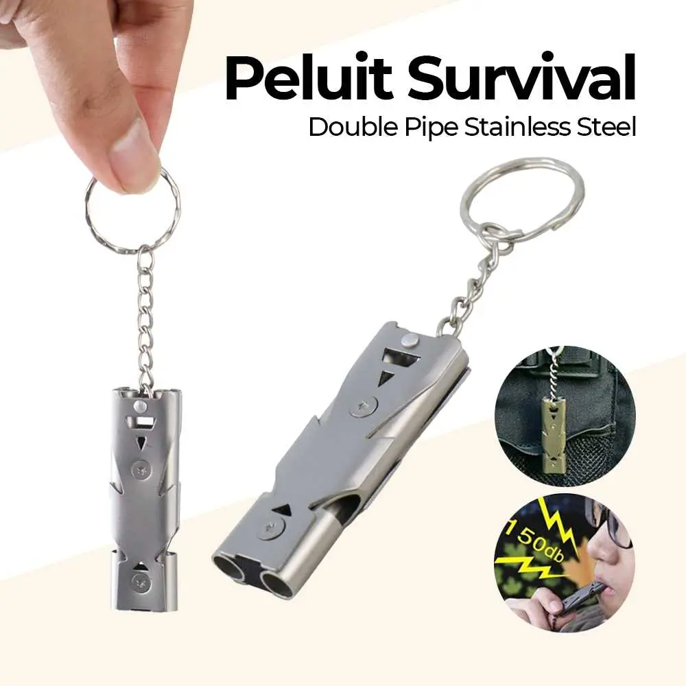 Peluit Survival Double Pipe Stainless Steel BAKMK - BLW24 - Peralatan