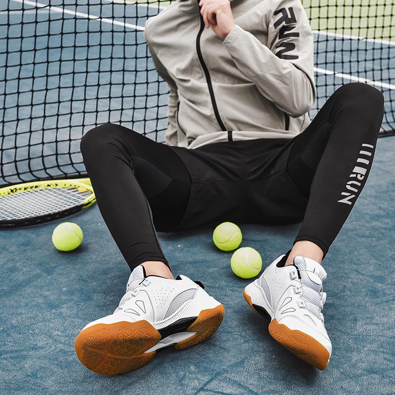 In Stock Professional Badminton Shoes Non-Slip Tennis Shoes Volleyball Shoes Sneaker Table Tennis Ball Shoes Competitive Table Tennis Ball Shoes Badminton Shoes Tennis Shoes Lightweight Sneaker Men and Women Breathable Rotating Button Retail 4