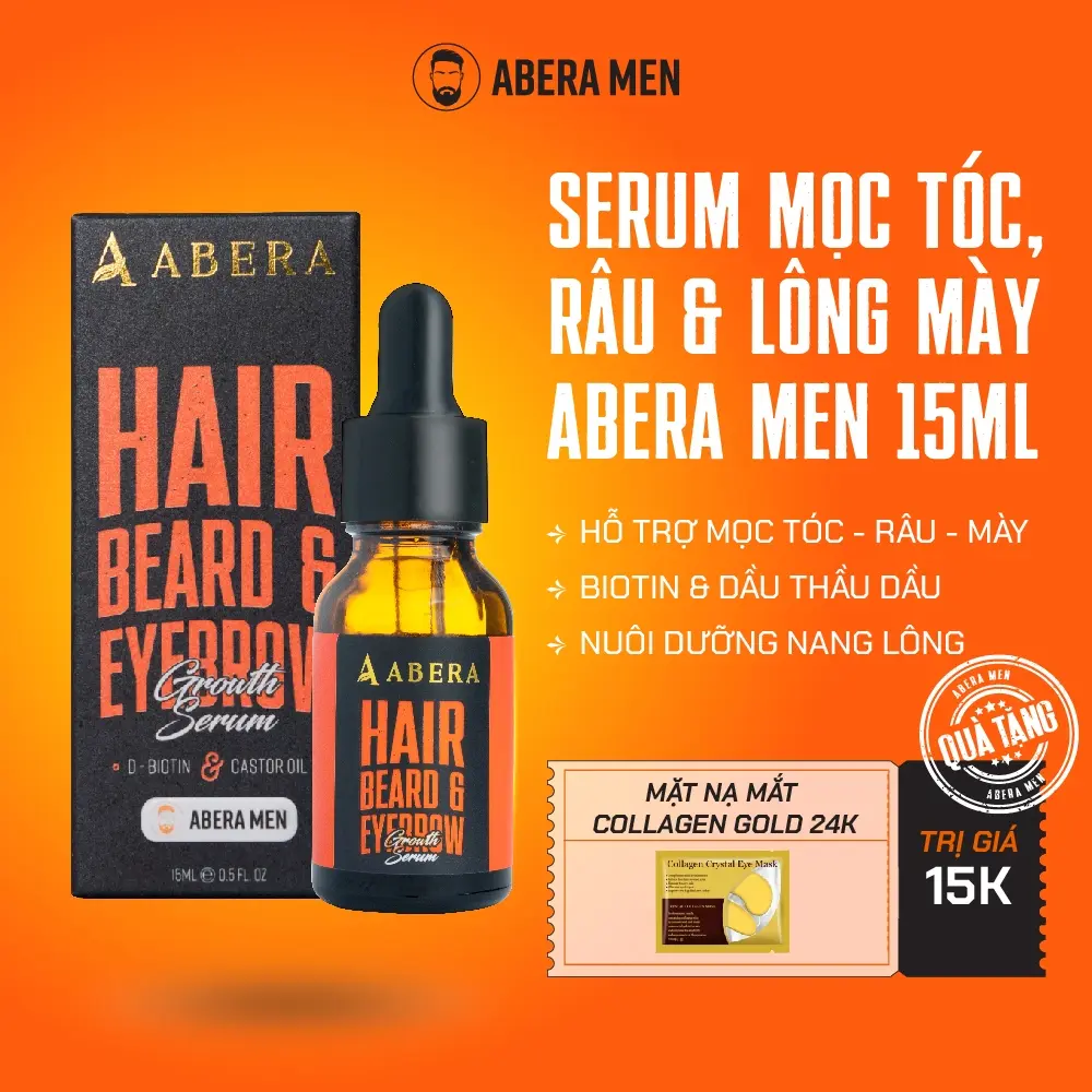 Serum Kích Mọc Tóc & Râu & Chân mày Abera Men Chính Hãng 15ML