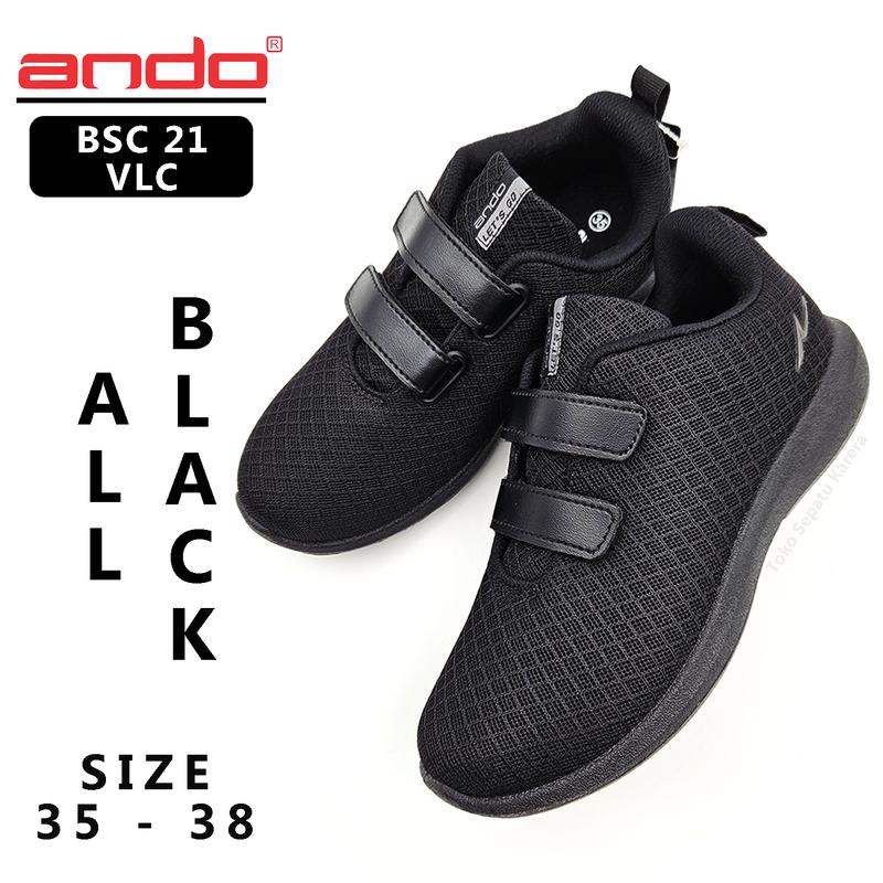 Sepatu Sekolah Anak Remaja Perempuan/Laki Laki – ANDO – BSC 21 VELCRO – Size 35-38 – Sneakers – Sport – Velcro 3