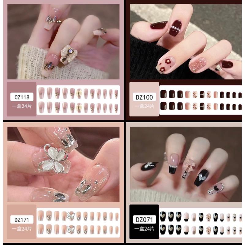  Bộ 24 móng tay giả fom thang dài + nhiều mẫu - Nail Thanh Tam 