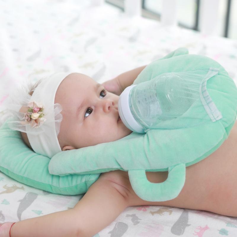 Product Introduction of New Velvet Filling Pillow Blue/Grey/Pink Fixed Bottle Breastfeeding Pillow Fixed Head Multifunctional Shaped Pillow Lactation 11