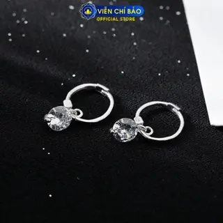 Huy K Viễn Chí Bảo Khuyên tai nữ khóa tròn đá Pha lê chất liệu bạc 925 - B400423X 1