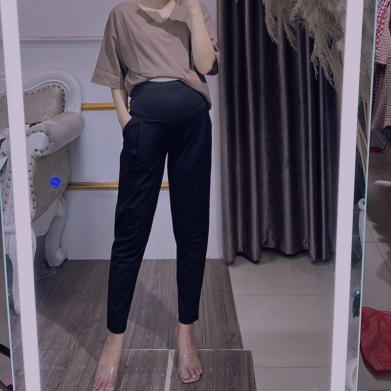 Quần bầu dáng becgy ,chất umi hàn co giãn mát Thoải mái Váy Bầu Đầm Bầu