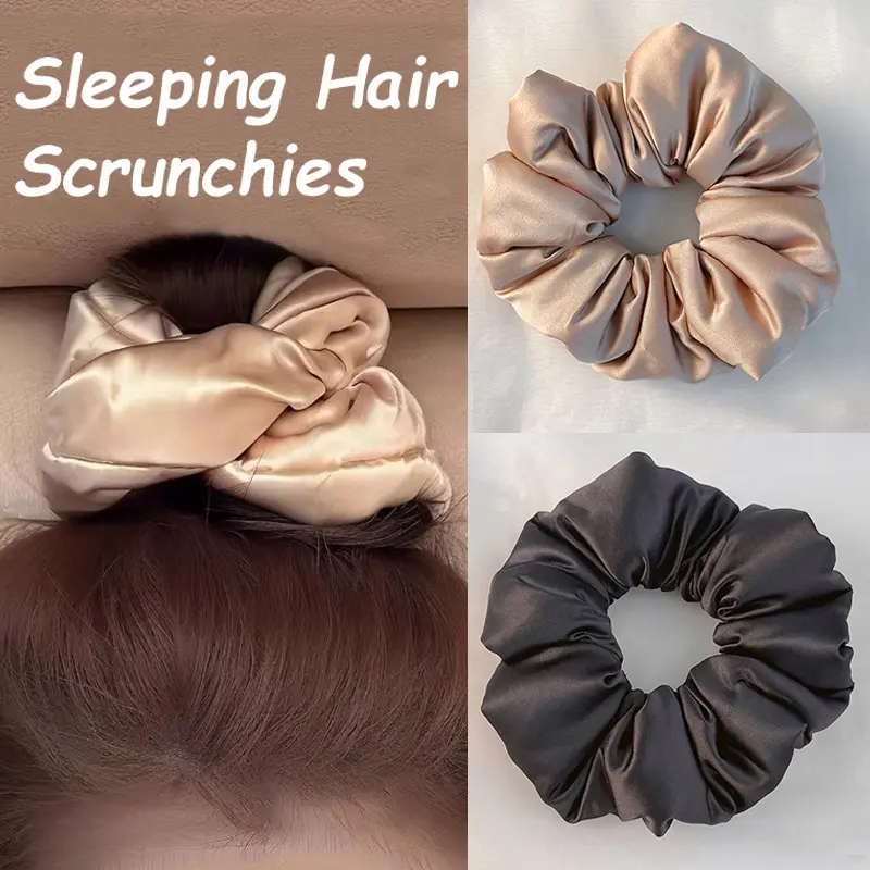 1pcs Casual Cotton Padded Soft Sleeping Scrunchie for Women Elastic Ponytail Hair Band