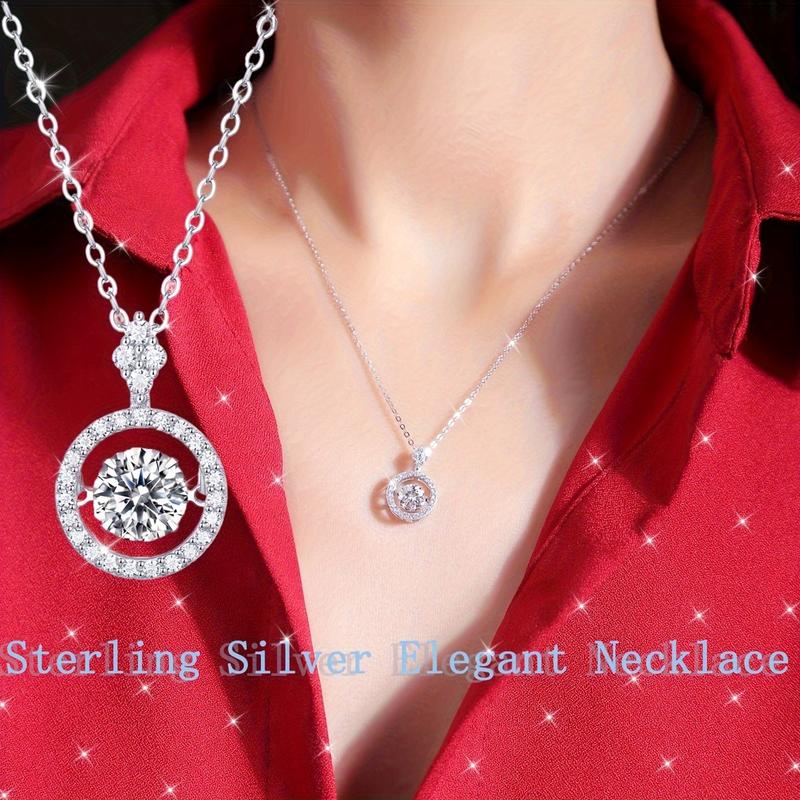 1 carat 925 sterling silver moissanite pendant necklace Star ring with diamond necklace Business white-collar elegant ladies pendant necklace Niche high-end jewelry Holiday couple creative sweet gift Exquisite headdress wire  wrapped  jewellery evil eye 3