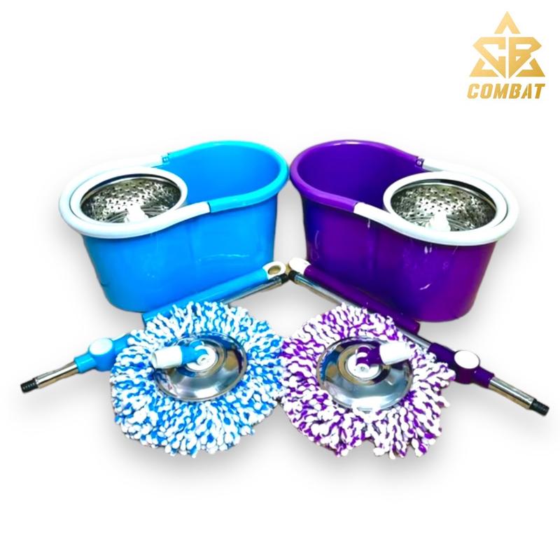BỘ LAU NHÀ 360 ĐỘ - MÂM INOX, LỒNG VẮT INOX Cây Lau Nhà Lau Sàn