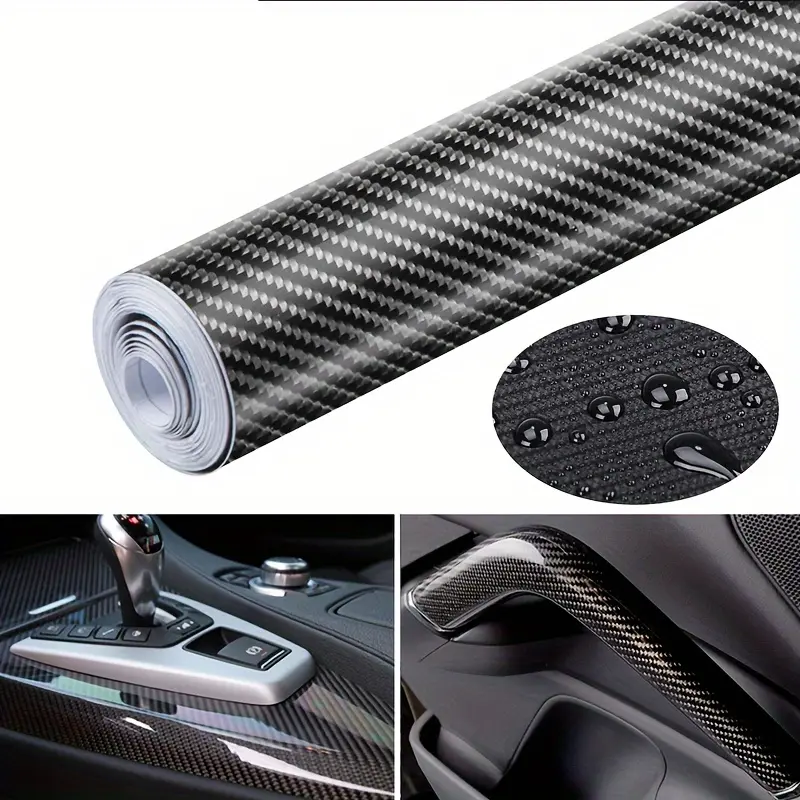 Gloss Black Carbon Fiber Vinyl Wrap Film for Car Protection and DIY Decals