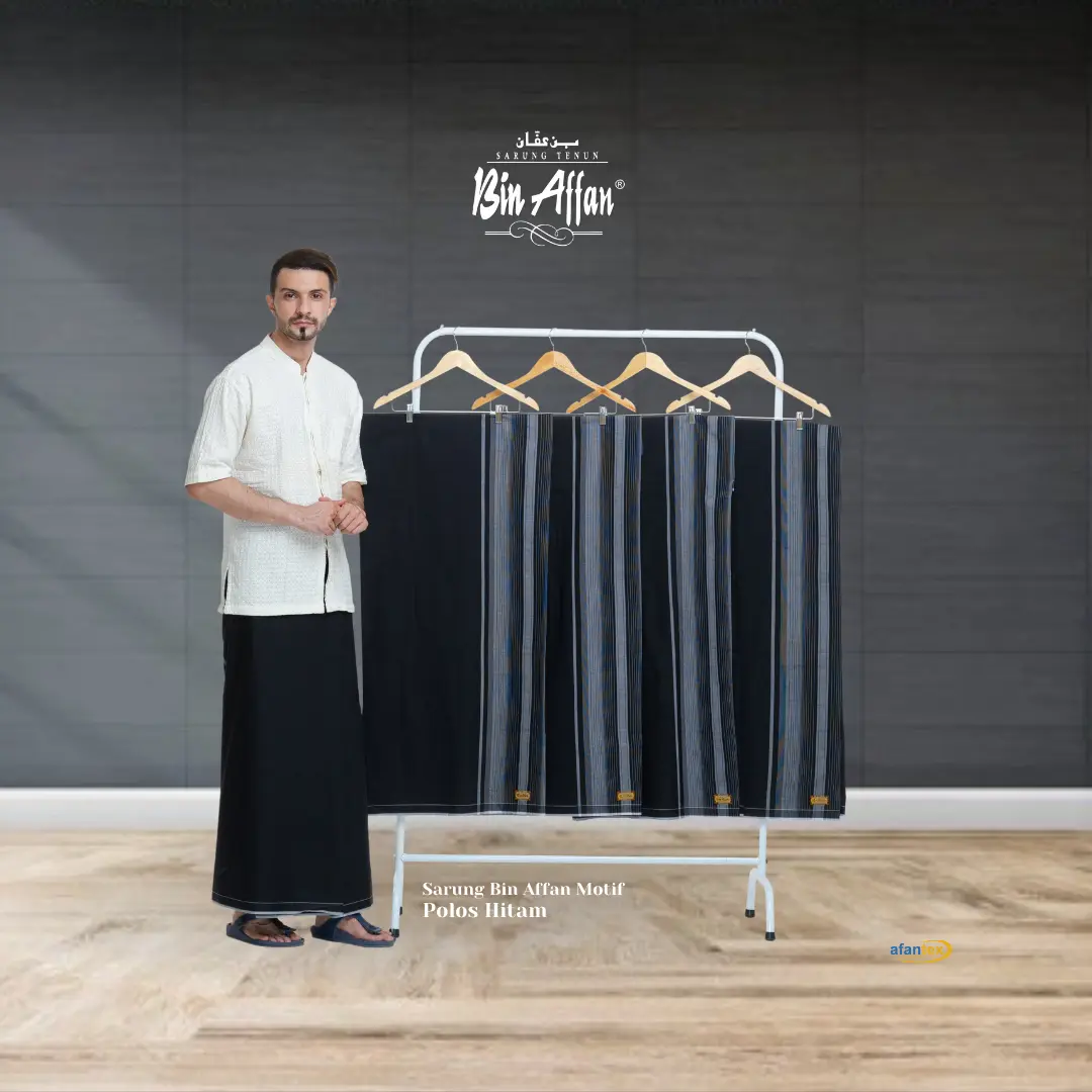 Sarung Dewasa Hitam Polos Sarung Bin Affan Polos Hitam Sarung Bin Affan Polos Putih Muslim Putri Katun Santri