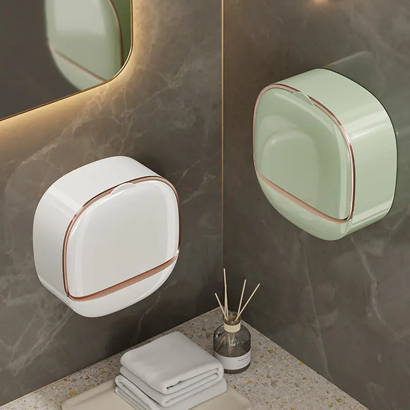 Đĩa Đựng Xà Phòng Đa Chức Năng, Thiết Kế Sang Trọng, Có Rãnh Thoát Nước, Treo Tường, Nắp Lật Không Khoan, Giá Đỡ Xà Phòng Phòng Tắm, Làm Bằng Nhựa, Hình Chữ Nhật, Hộp Tiết Kiệm Xà Phòng Thác Nước, Thích Hợp Để Trang Trí Giáng Sinh 2