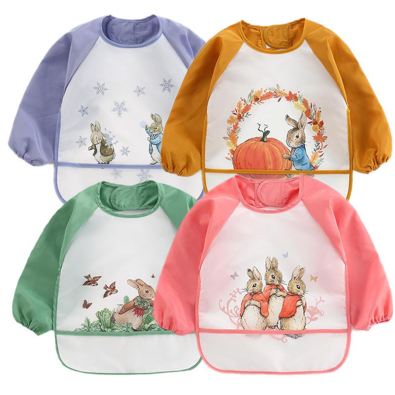 Product Introduction of Cute Baby Bibs Toddler Waterproof Long Sleeve Apron Cartoon Animals Children Feeding Bib Newborn Boy Girl Burp Cloths for1-3Year 11