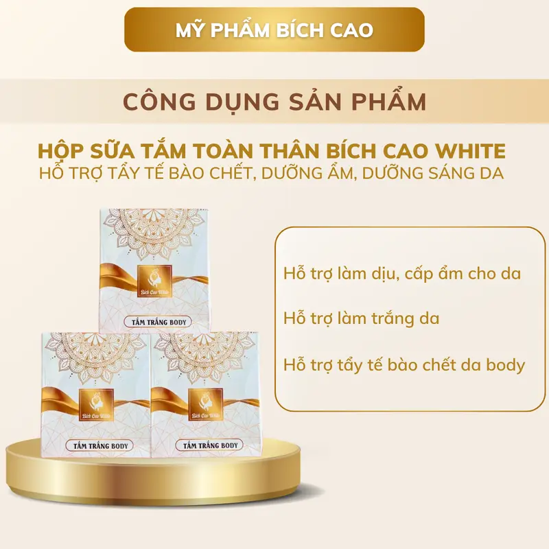1 Hộp Sữa Tắm Toàn Thân Bích Cao White Giúp Hỗ Trợ Tẩy Tế Bào Chết, Dưỡng Da Dưỡng Body Dưỡng Da Body 3