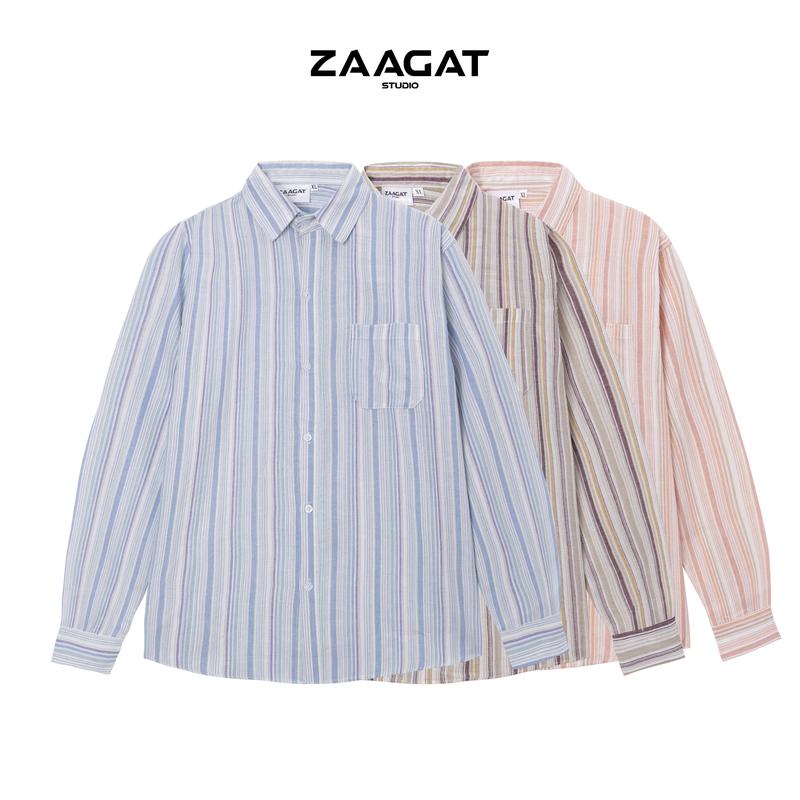 Product Introduction of Áo sơ mi kẻ sọc chất liệu linen tà vạt bầu form rộng-STRIPED SHIRT 1
