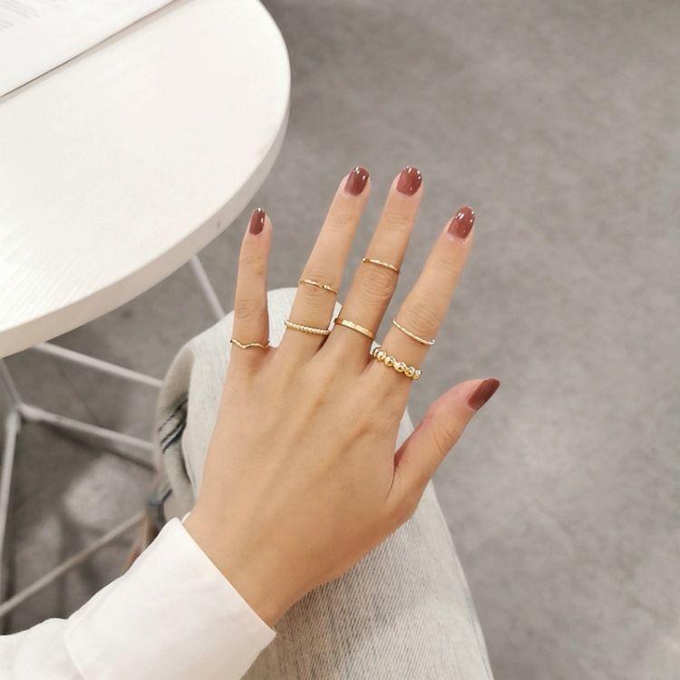 Product Introduction of 8PCS/1set Korean version ring set simple personality pixel ring overlapping ring jewelry 27