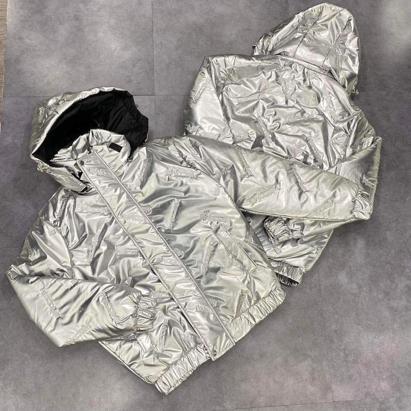 Áo phao bạc bóng có mũ tháo rời bản HOT 2024 Top Nữ Jacket Jean