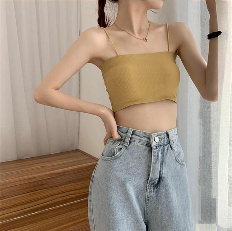 Product Introduction of Beautiful back without steel ring ice silk sling anti-glare wrap underwear female students Korean version of the bust bottoming tank top inner wear 18