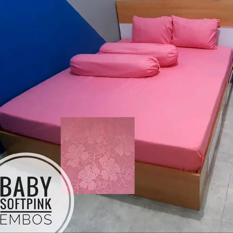 Seprai Polos Embos 180x200 160x200 120x200 Set Sprei sarung Bantal Guling Tali Seprei Aesthetic Katun Adem Karet Sudut Tidak Luntur 1