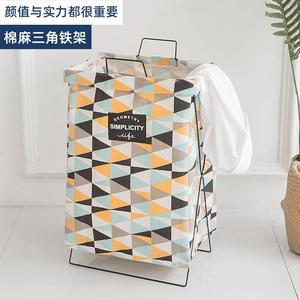 Folding dirty clothes storage basket Bathroom storage basket Large capacity iron frame dirty clothes basket Thickened waterproof fabric dirty clothes basket