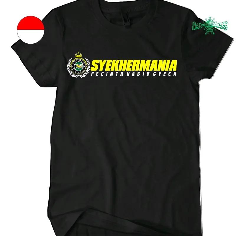 KAOS SYEKHERMANIA COMMUNITY KAOS PENIKMAT SHOLAWAT DISTRO MURAH KAOS CUSTOM KAOS PECINTA HABIB SYECH Combed Lembut Tebal Pria 0