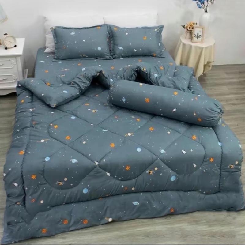 Bộ chăn ga 5 món và 4 món chăn phao đã có ruột + ga bọc nệm + 2 vỏ gối đầu + 1 vỏ gối ôm