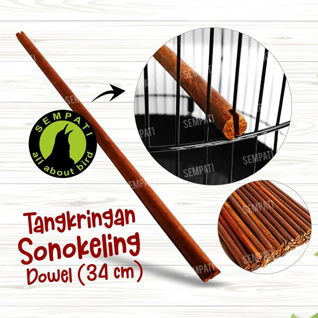 SEMPATI Tangkringan Lovebird Sonokeling Dowel Kayu Senokeling Burung Kenari Love Bird Lb Kacer Fit