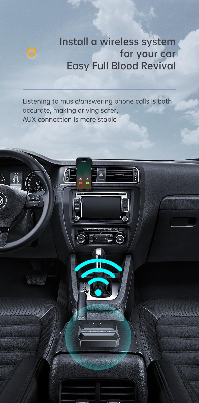 Product Introduction of Penerima Audio Bluetooth 5.3, NFC, AUX RCA 3.5mm, Cakera U / TF, Stereo HIFI, Penyesuai Wayarles, Dengan Mikrofon, Untuk Kit Kereta, Amp Pembesar Suara 47