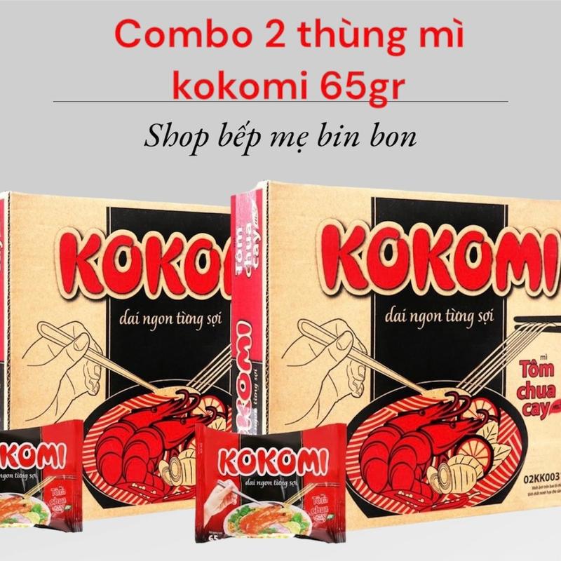 Combo 2 Thùng x 30 gói mì Kokomi Vị tôm chua cay 65gr Vị Chua mi tom