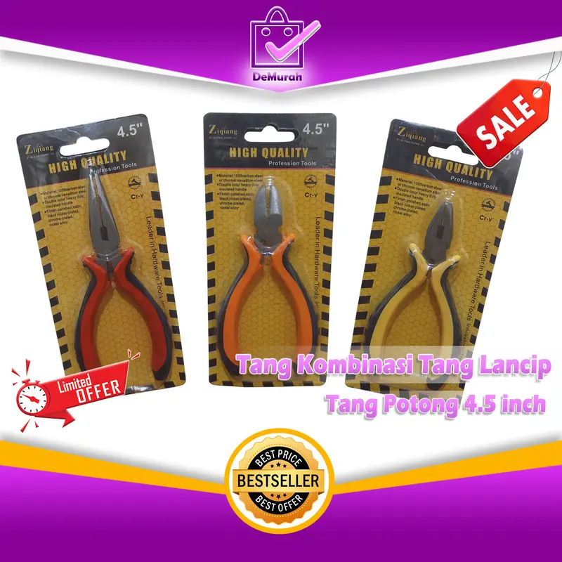 Tang Kombinasi Tang Lancip Cucut Tang Potong 4.5 inch Tang Mini A044 0
