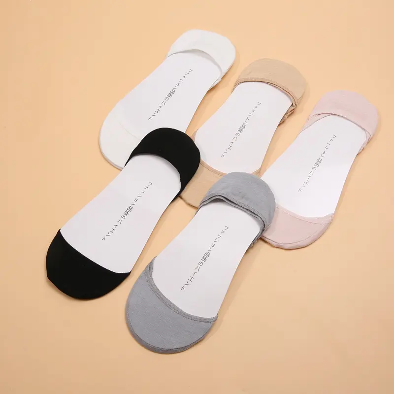Tất Thuyền Nữ, Mỏng Và Mỏng, Được Làm Bằng Bông, Thích Hợp Cho Mùa Xuân Và Mùa Thu, Cắt Thấp Không Bên, Có Silicone Chống Trượt, Tất Bó Sát Thích Hợp Cho Giày Cao gót, Tất Vô Hình, Gửi 5 Đôi