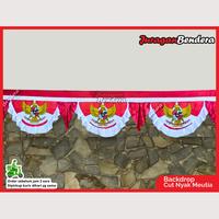 Gambar Backdrop Cut Nyak Meutia | Background Risplang Merah Putih Panjang Garuda Dekorasi Kemerdekaan - 5 gelombang dari Juraganbendera Kota Surabaya 2 Tokopedia