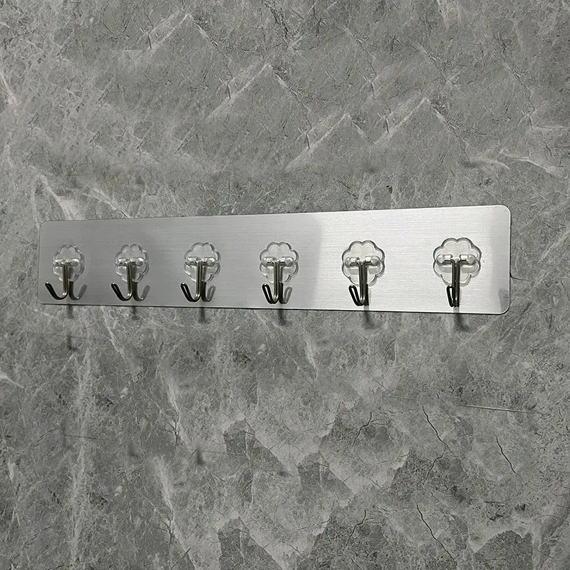 Dính Tường Nhôm 6 Móc Inox 1