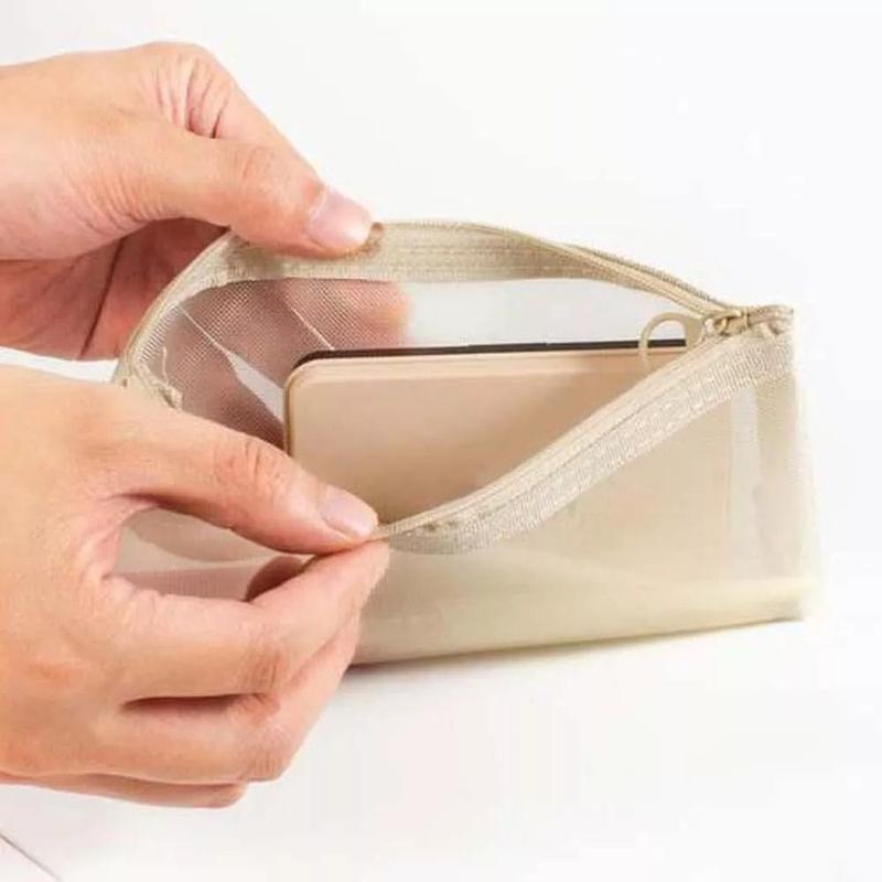 Product Introduction of New Large Capacity Mesh Cosmetic Bag Transparent Mesh Coin Purse Multifunctional Portable Makeup Case 11