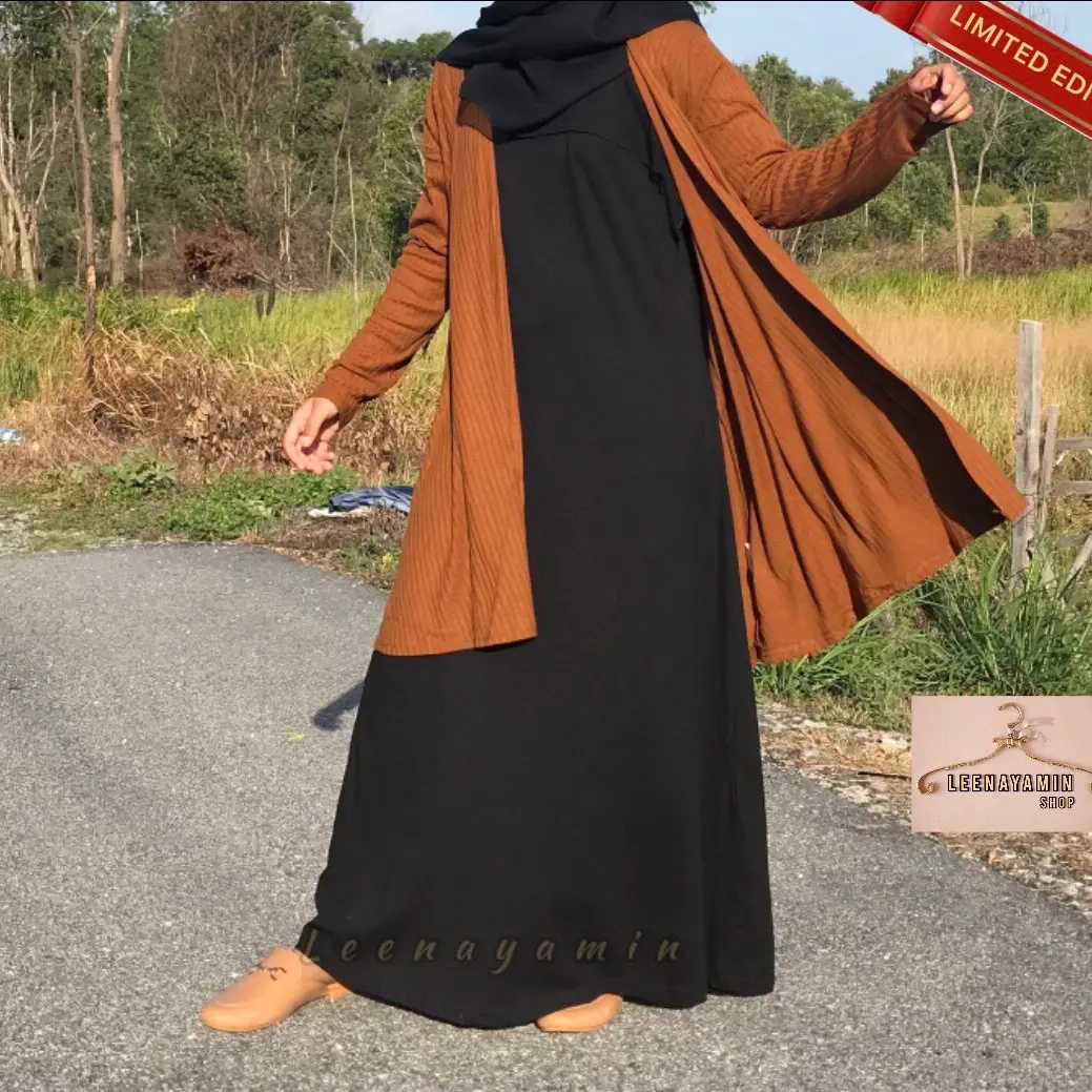 S to 6xl cardigans labuh big cutting kembang bawah cotton Knitted Ironless Outerwear Plus Size Women Wanita Muslimah