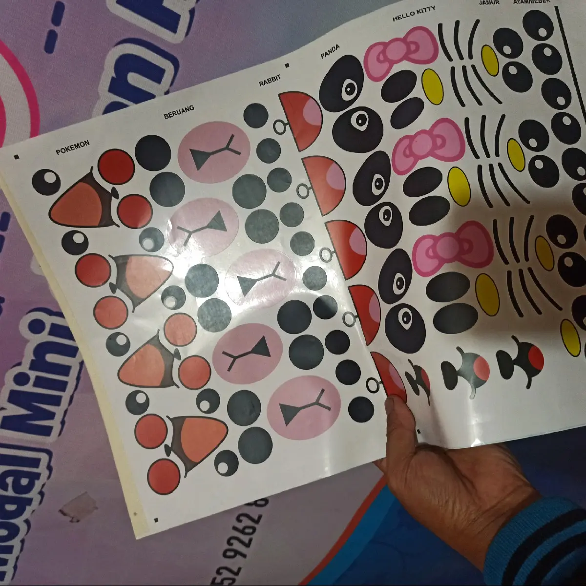 paper kertas Stiker karakter Gulali Cotton Candy Arumanis 9 varian isi 29 sett