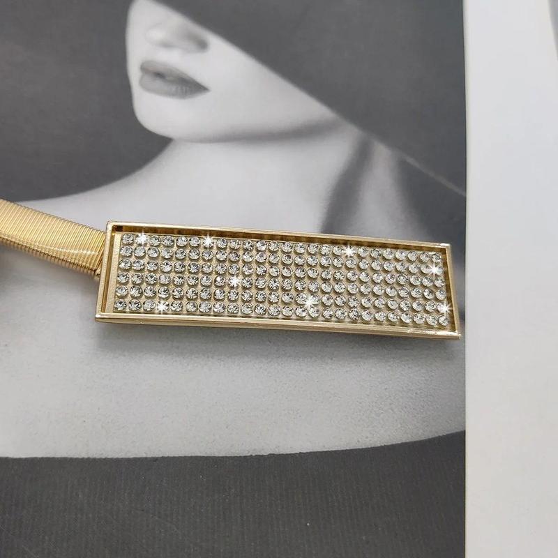 Product Introduction of Fashion Casual Rhinestone Metal Elastic Belt Female Waist Chain High Quality 2
