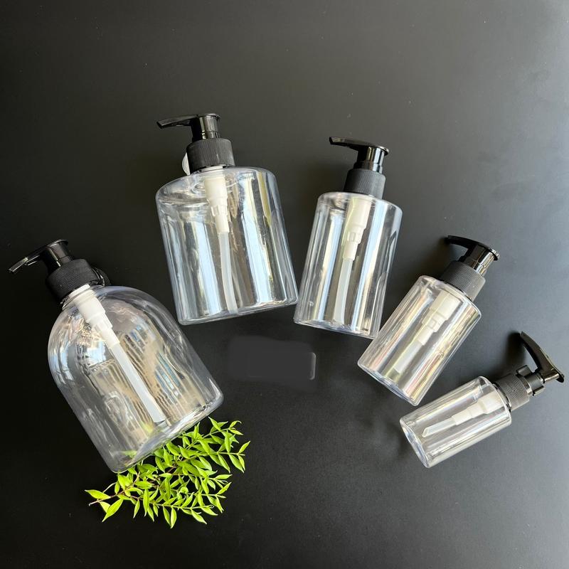 CHAI TRONG SUỐT vòi nhấn - Set 5 và 1 chai nhựa 50ml 100ml 120ml 200ml 400ml 500ml - Chai pet nhựa vòi nhấn nhỏ giọt pumb đựng dầu gội dầu xả