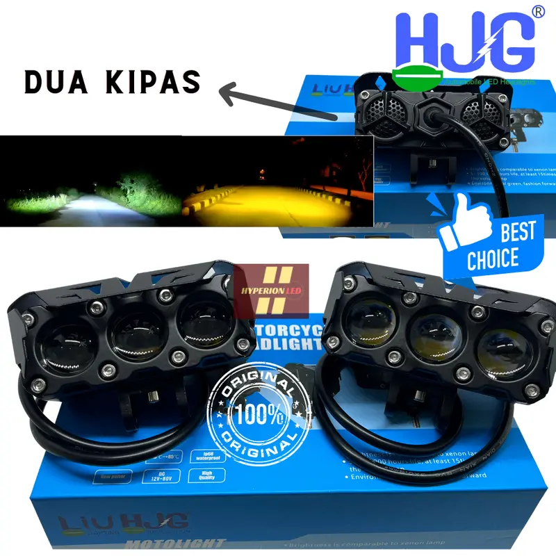 LAMPU TEMBAK MOTOR/MOBIL LED HJG SQL High Low 60W 1 MATA, 2 MATA, 3 MATA Car Motorcycle 0
